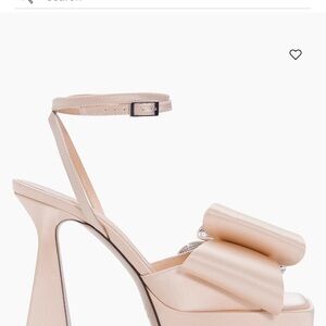 Mach & Mach Le Cadeau 140MM Crystal-Embellished Bow Platform Sandals in beige